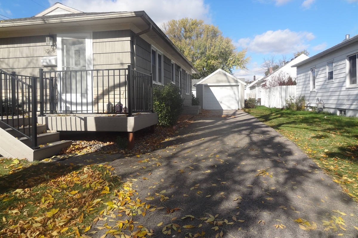 Front door and driveway