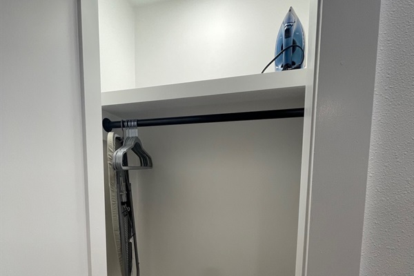 iron and board in closet for a night out