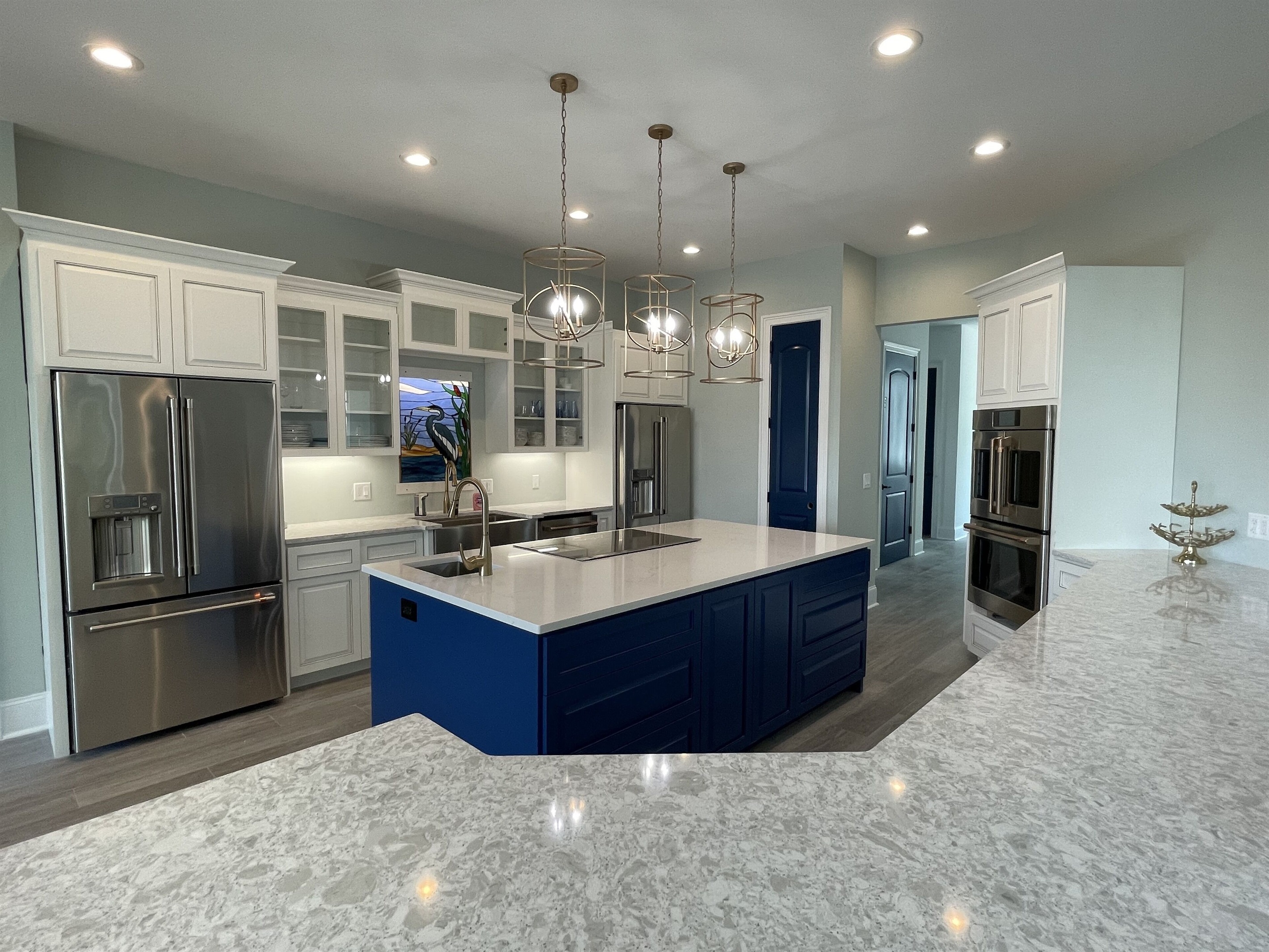 New kitchen, center island, breakfast bar island w/bar stool seating. 2 fridges