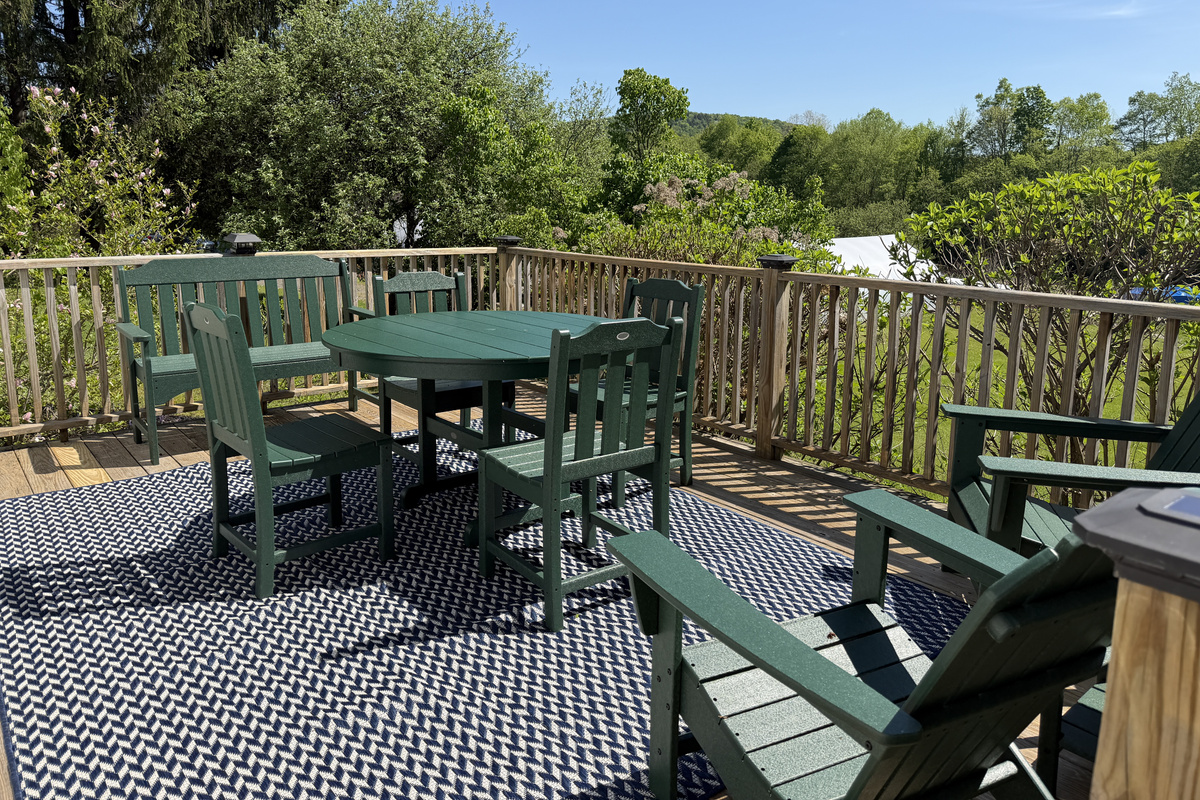 Rear deck overlooking the backyard