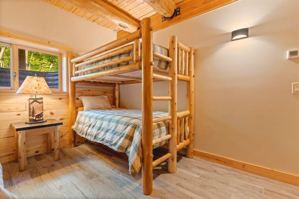 Extra sleeping space in basement bunk rooms.