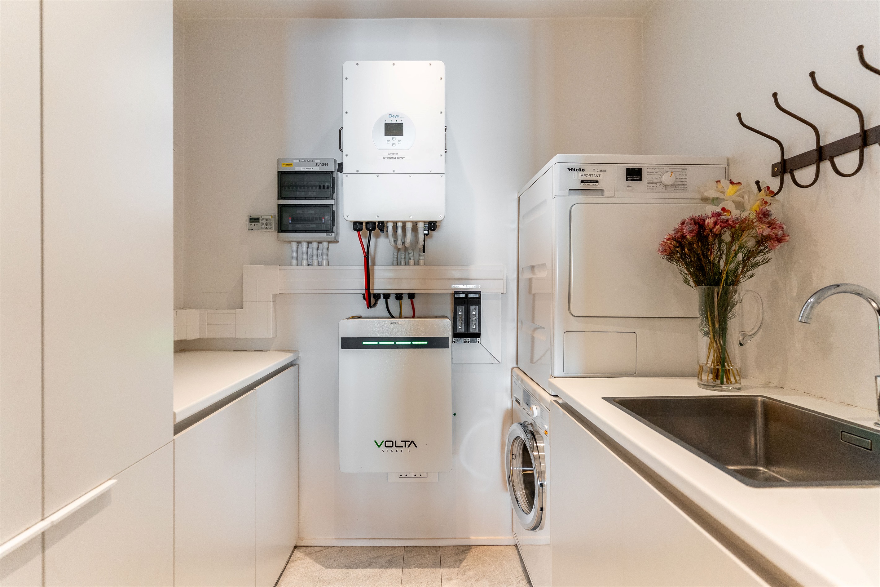 Scullery with laundry and battery backup