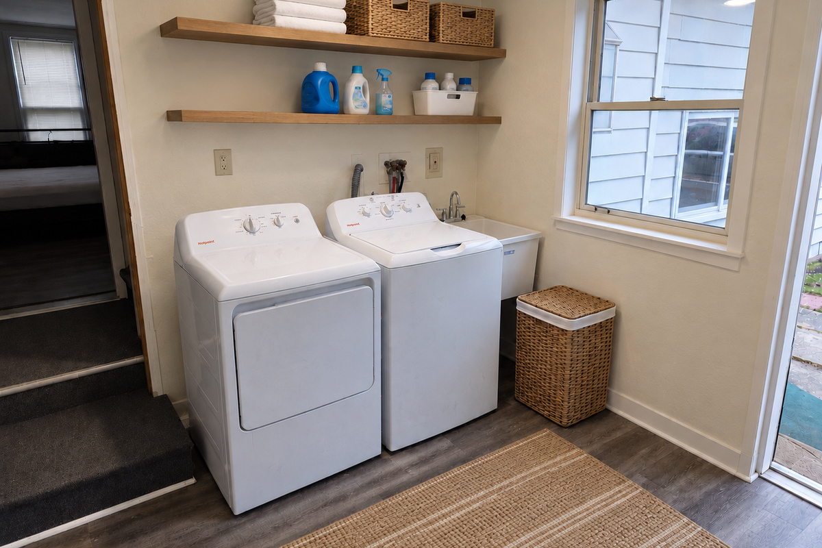 Shared laundry room with Apartment 2nd. In shared space on 1st floor.