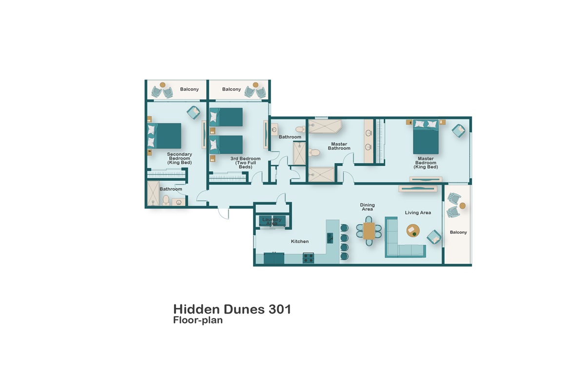 Floor plan for Hidden Dunes 301