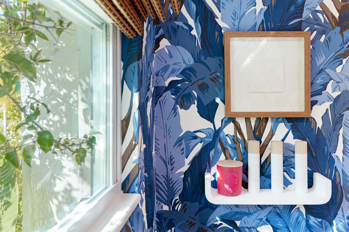 A half bathroom is located just off the kitchen on the main floor of the home.