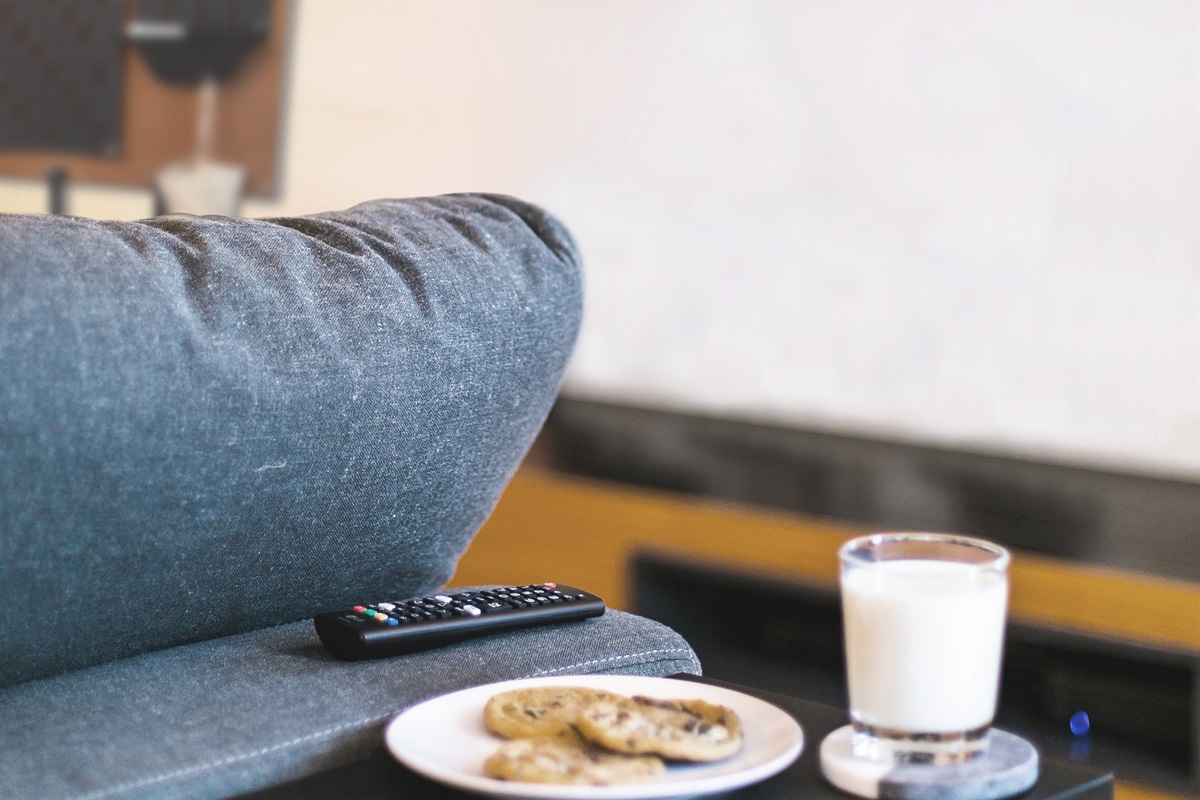 Kick back with your favorite shows after a day outside—comfortable seating and a large TV make it easy to fully unwind.