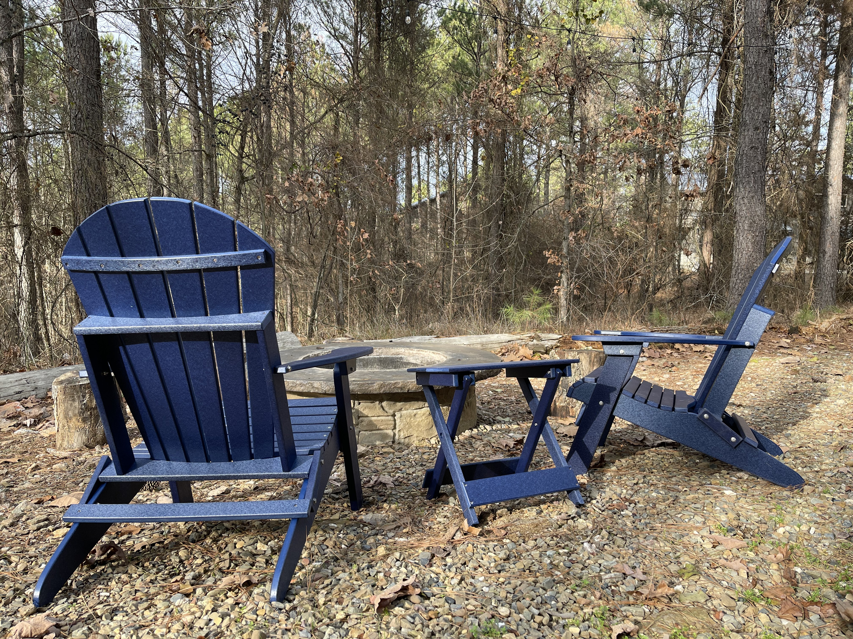 Enjoy the firepit in our AMAZINGLY comfortable and sturdy adirondack chairs!