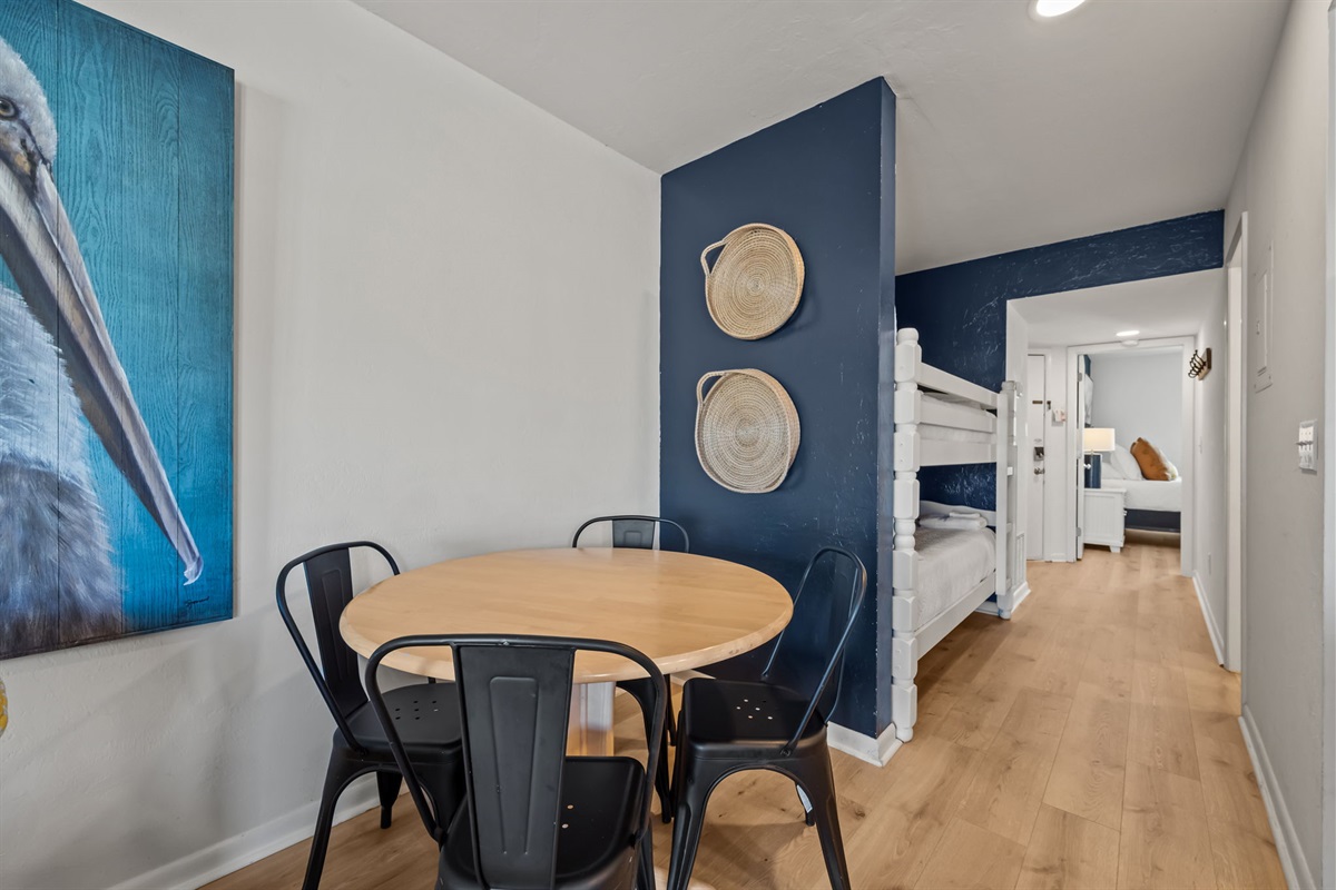 Cozy dining nook with seating for four