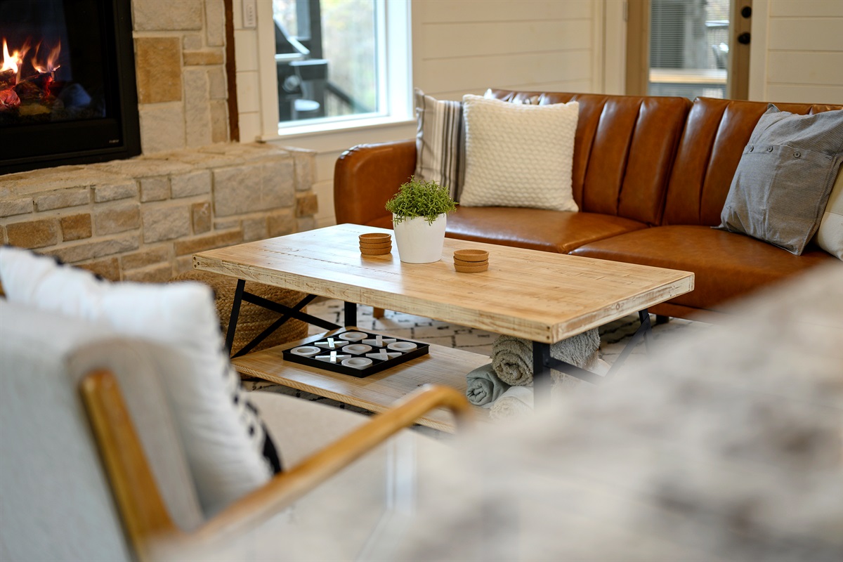 Board games on the table, snacks within reach, and cabin comfort doing what it does best.