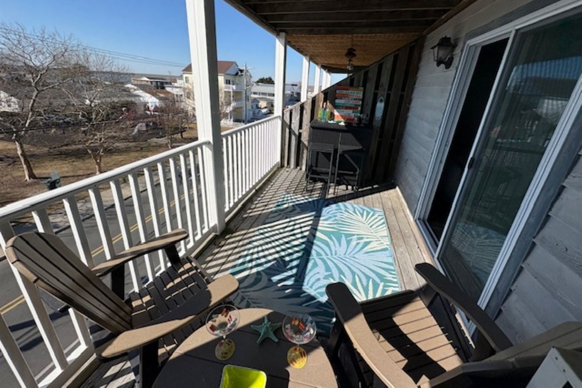 Chill out on the large covered balcony