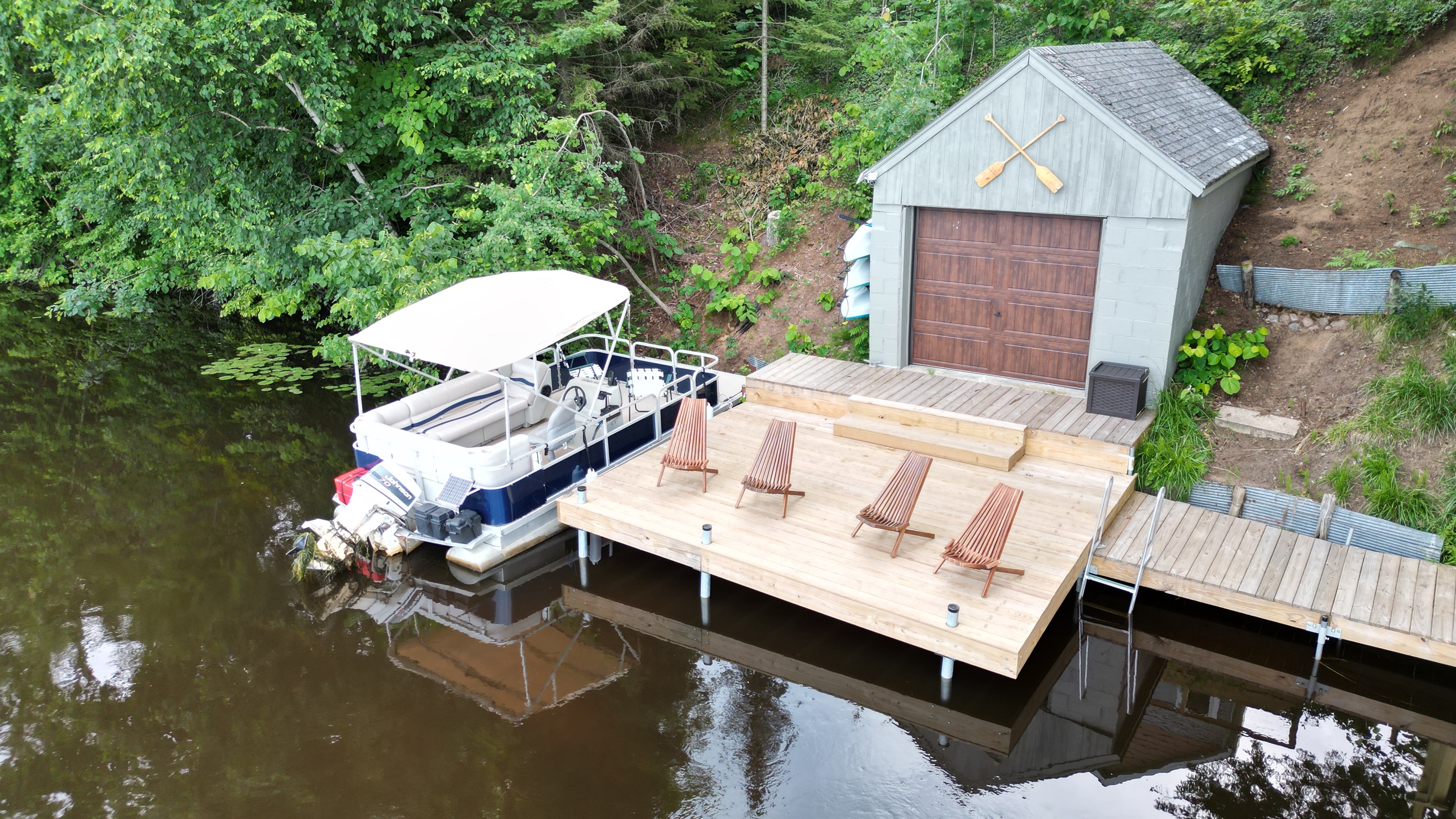Party deck ready to accommodate large groups with water time fun!