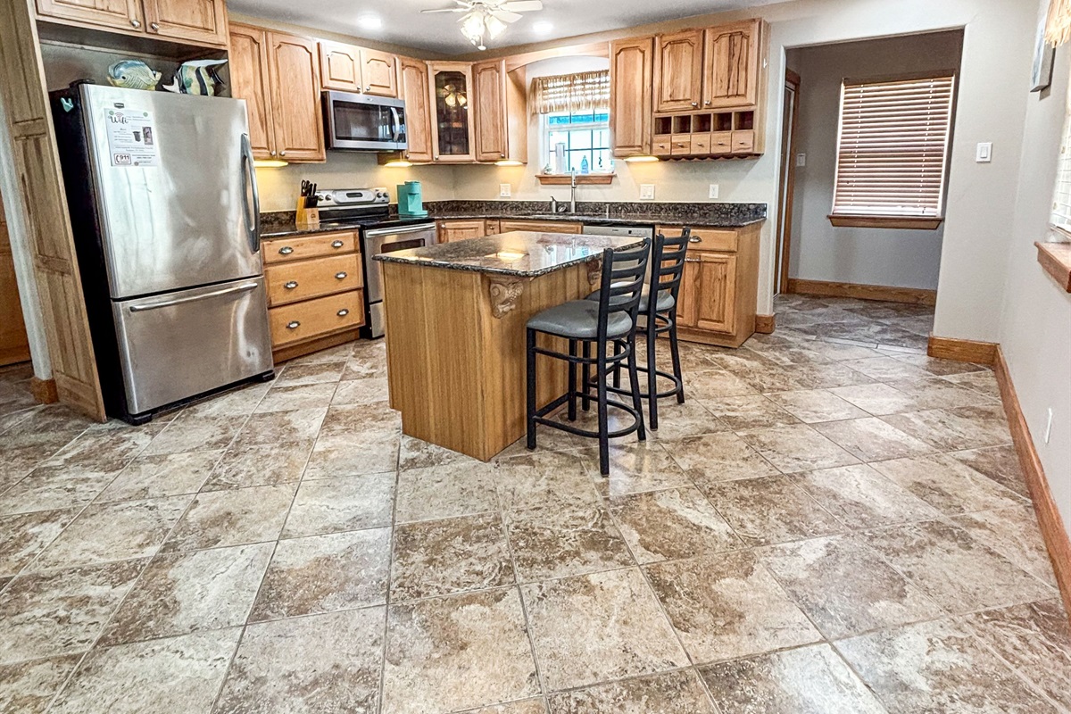 Spacious kitchen is appointed nicely!