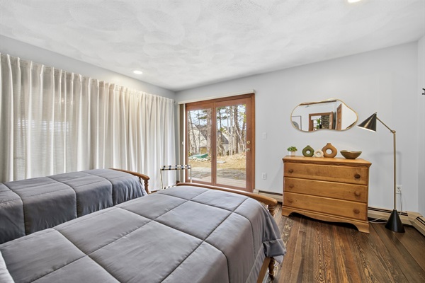 First floor bedroom with two twin beds view 2