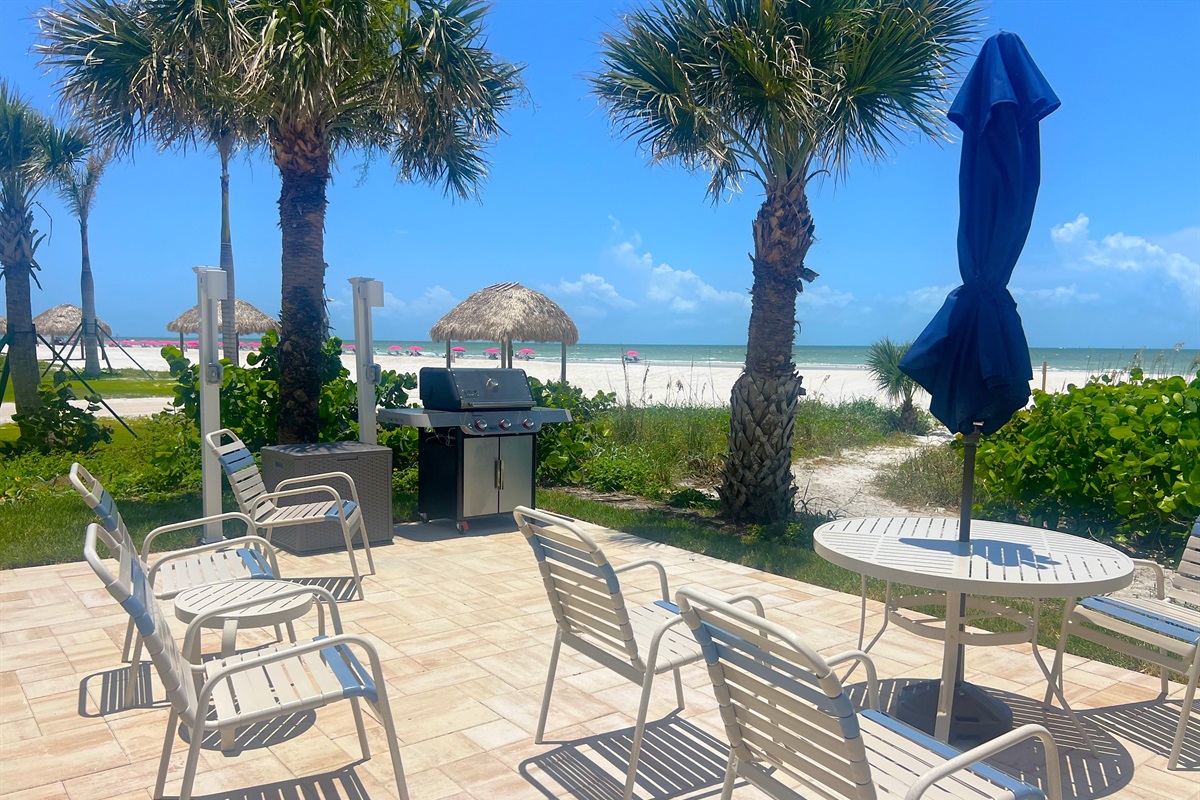 Relaxed seating by grill