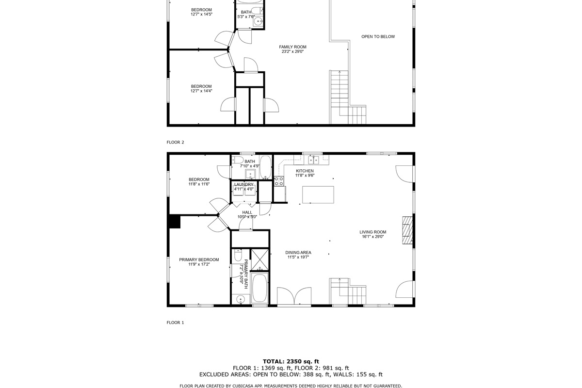 Floorplans - upper and main floors together (2D)