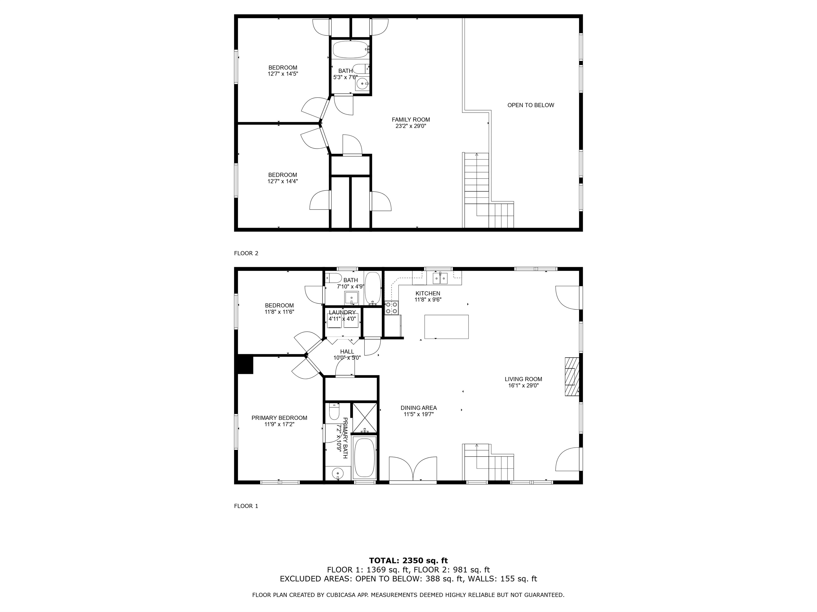 Floorplans - upper and main floors together (2D)