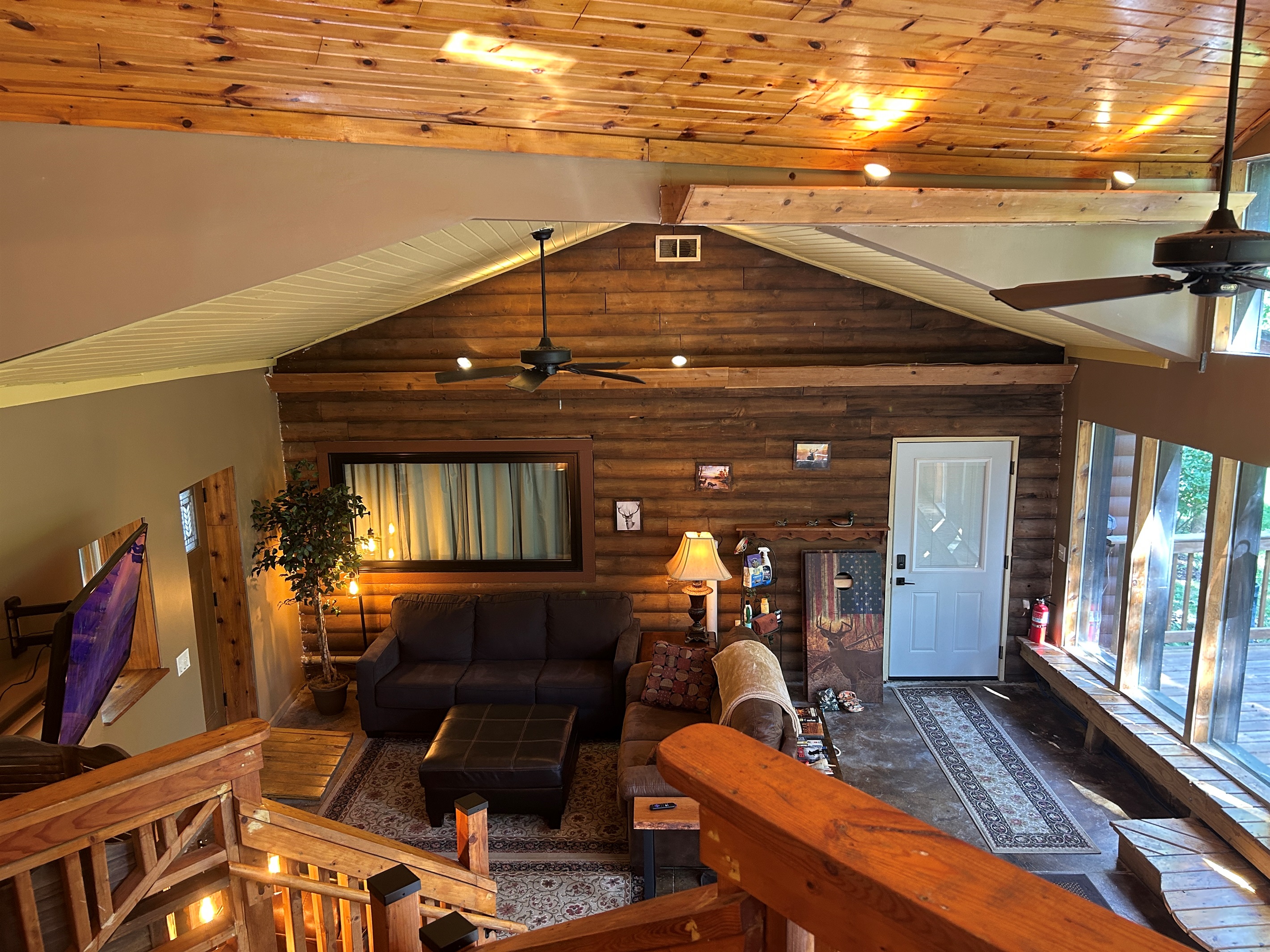 View of sunroom from Cabin entrance off kitchen.