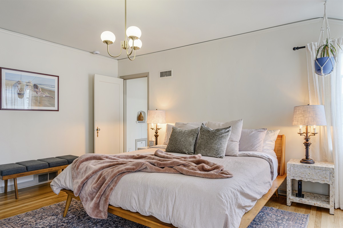 Primary room with king sized mattress