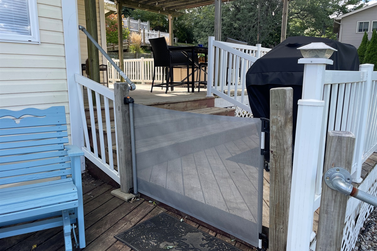 Gates to keep kiddos and doggos on the deck