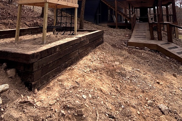 A fun play area for kids tucked in the forest