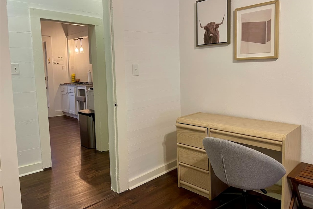 We have a desk in both bedrooms so you can get some work done without being on top of each other. 