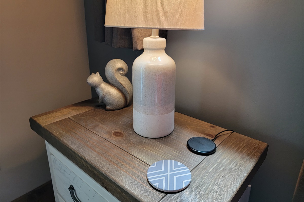 Wireless charger on each nightstand for your convenience