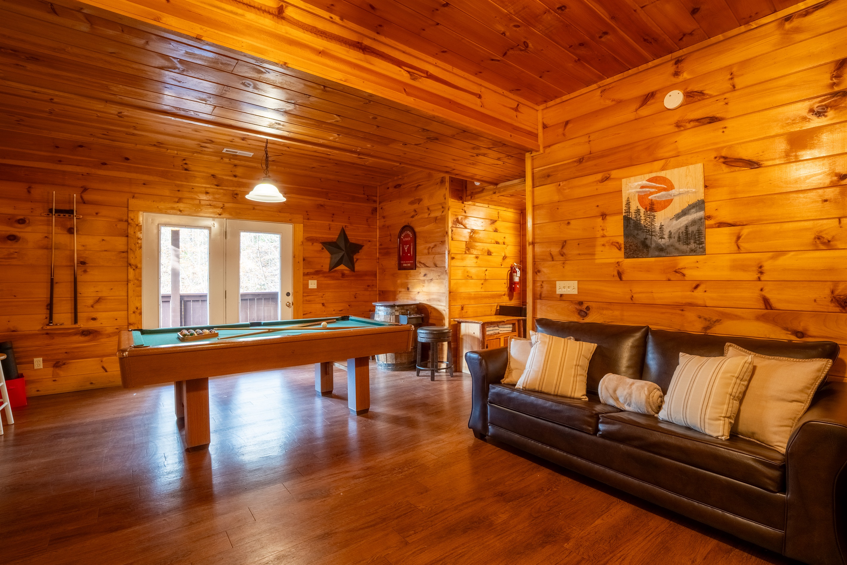 Moving back inside, everyone can be part of the fun in the lower level entertainment area.