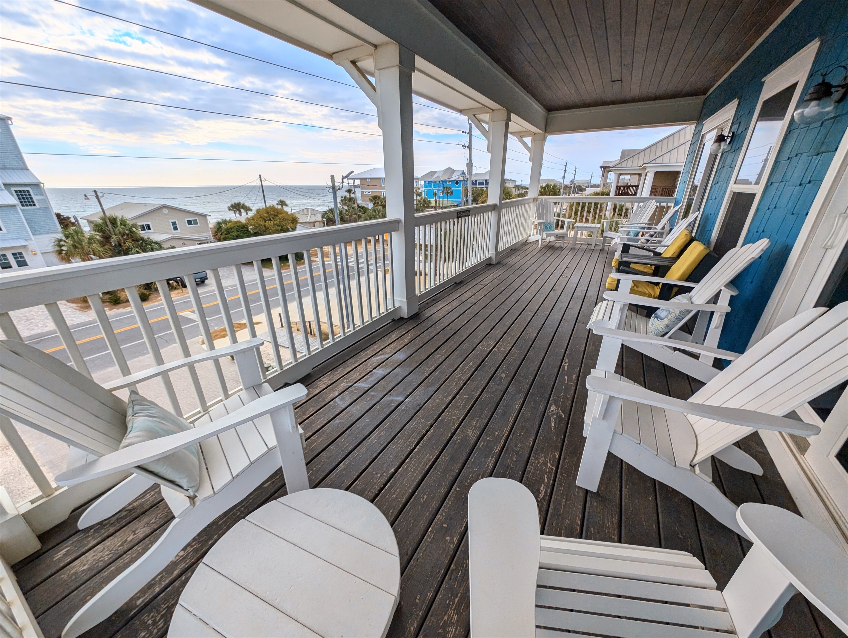Plenty of comfortable seating on the 3rd floor deck for enjoying the Gulf breeze
