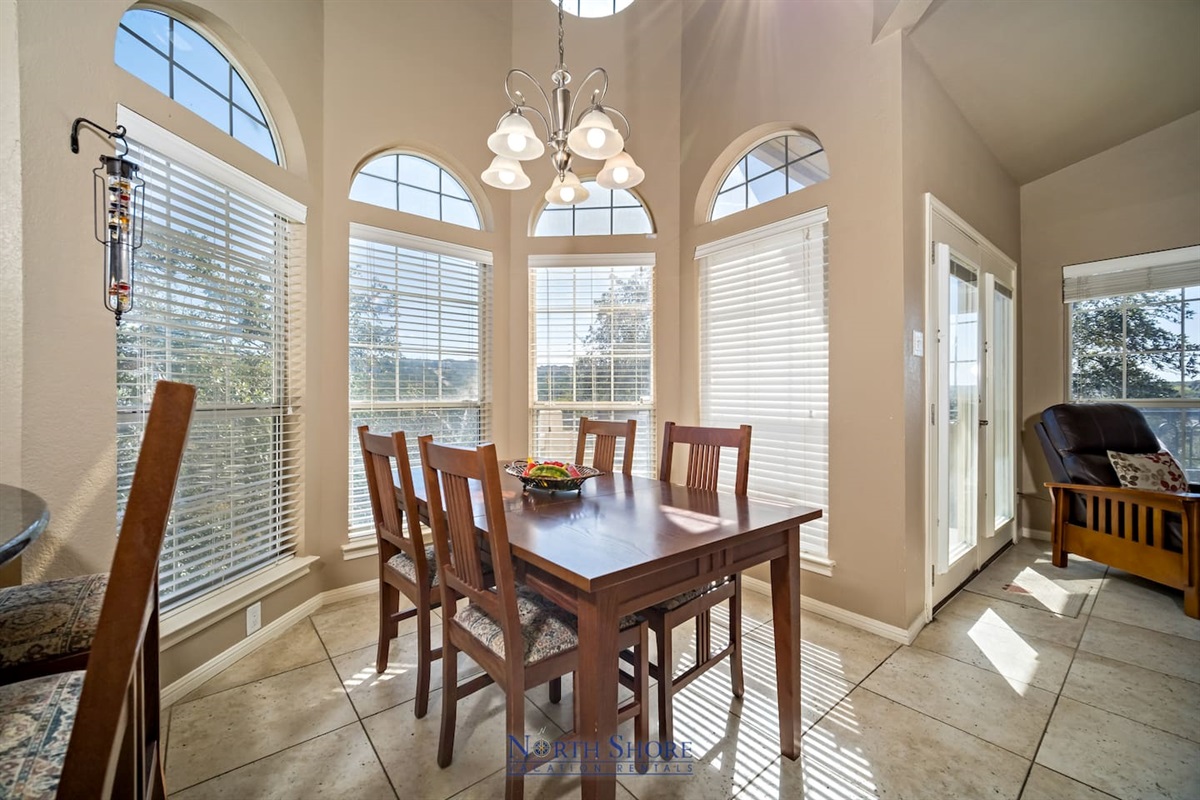 Dining Table with Hill Country Views