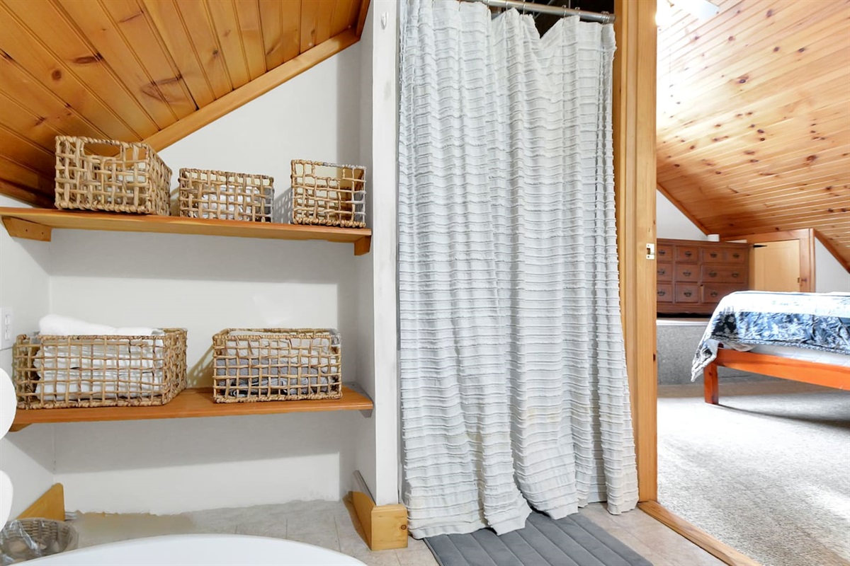 Shower located in the master bathroom of second home on amazing property! 