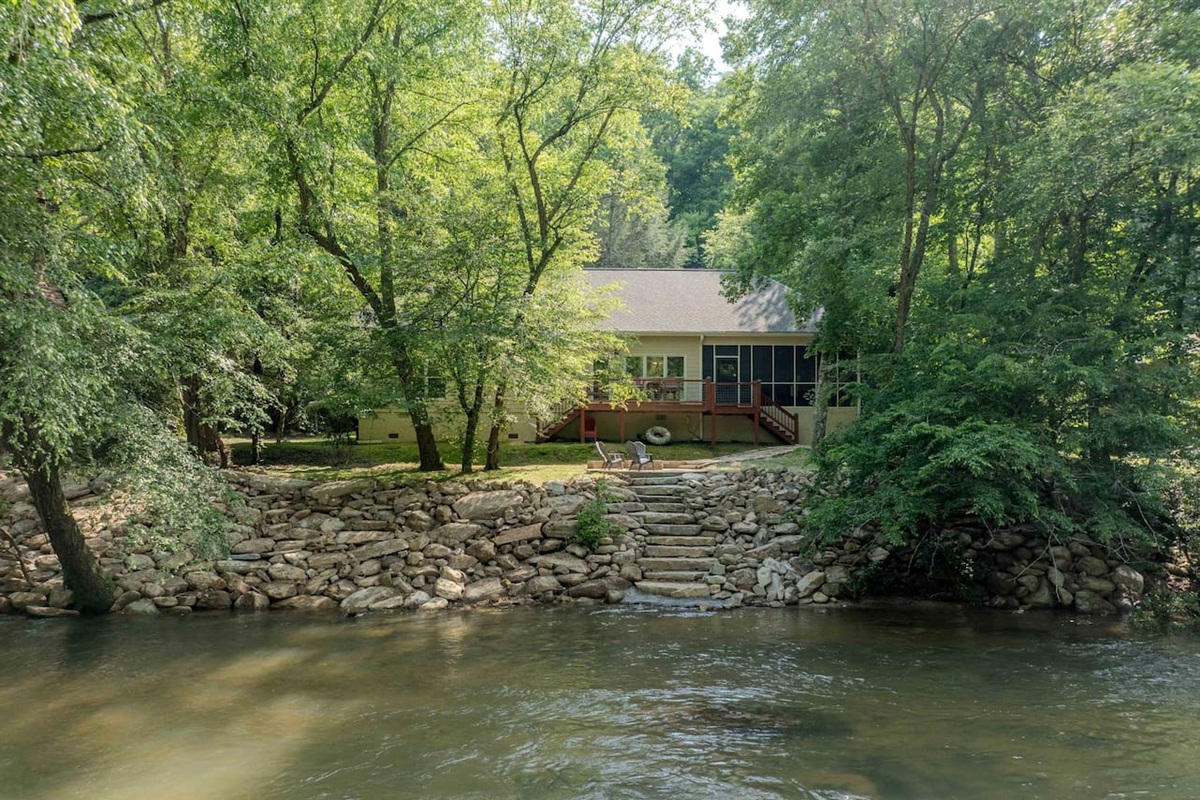The backyard | Home is just steps to the Cartecay River