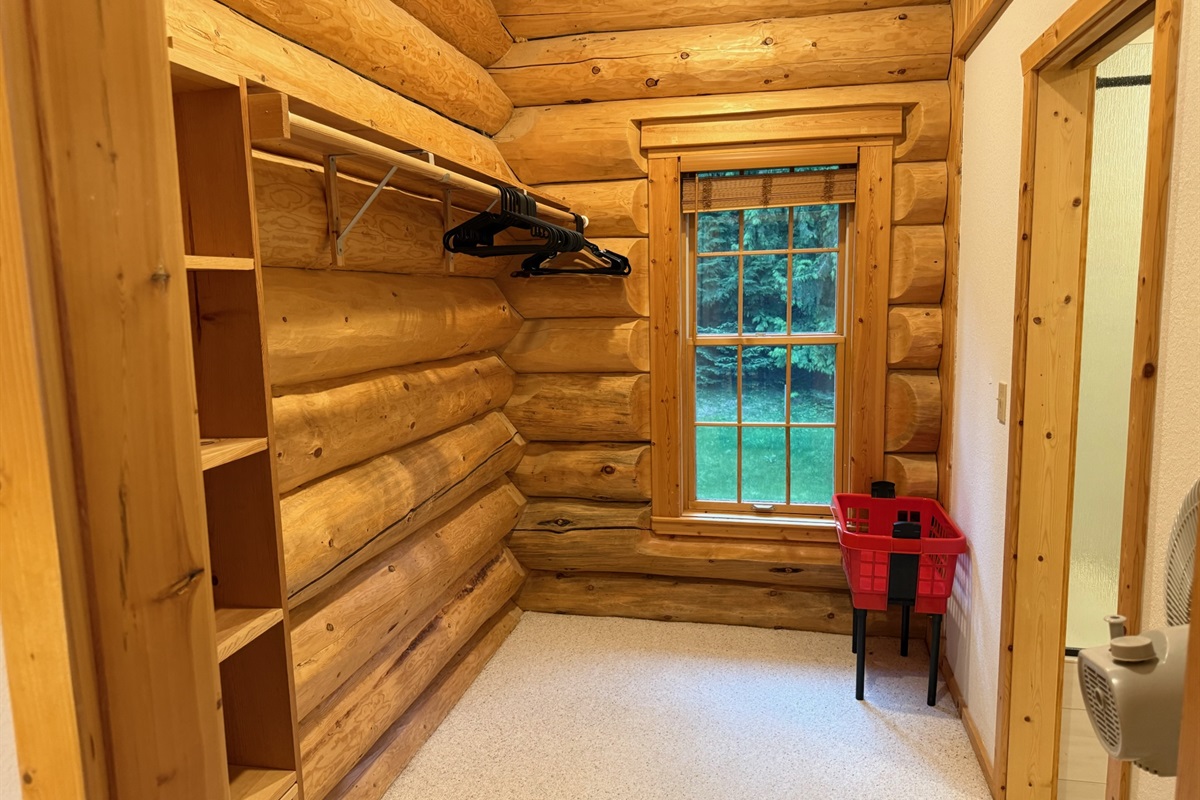 Walk in closet in master bedroom