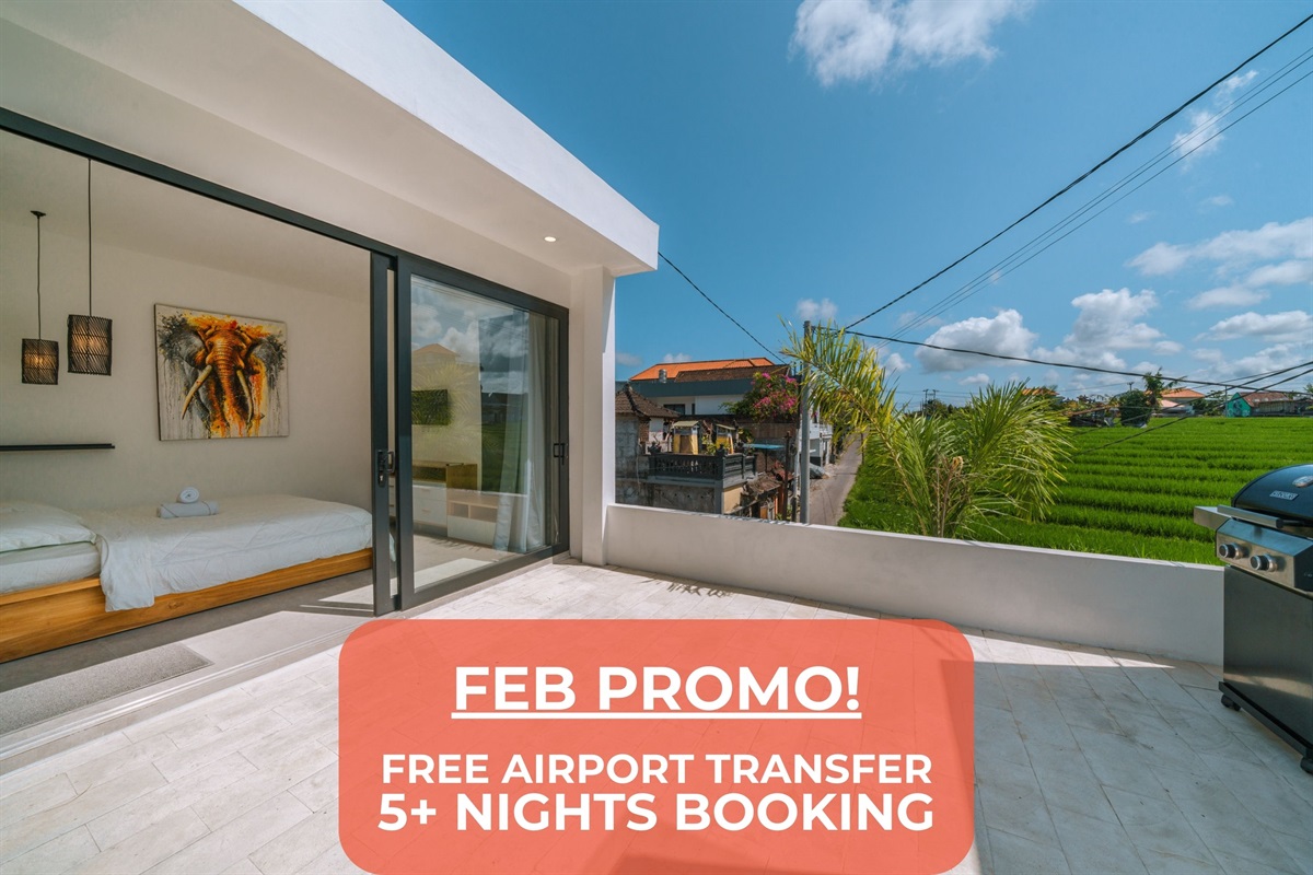 Roof top with ricefield view