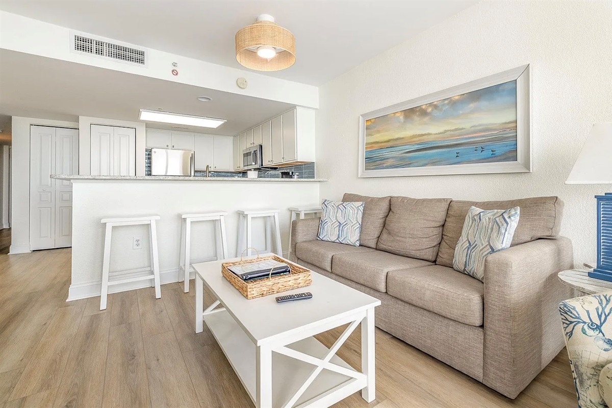 Living room with sleeper sofa