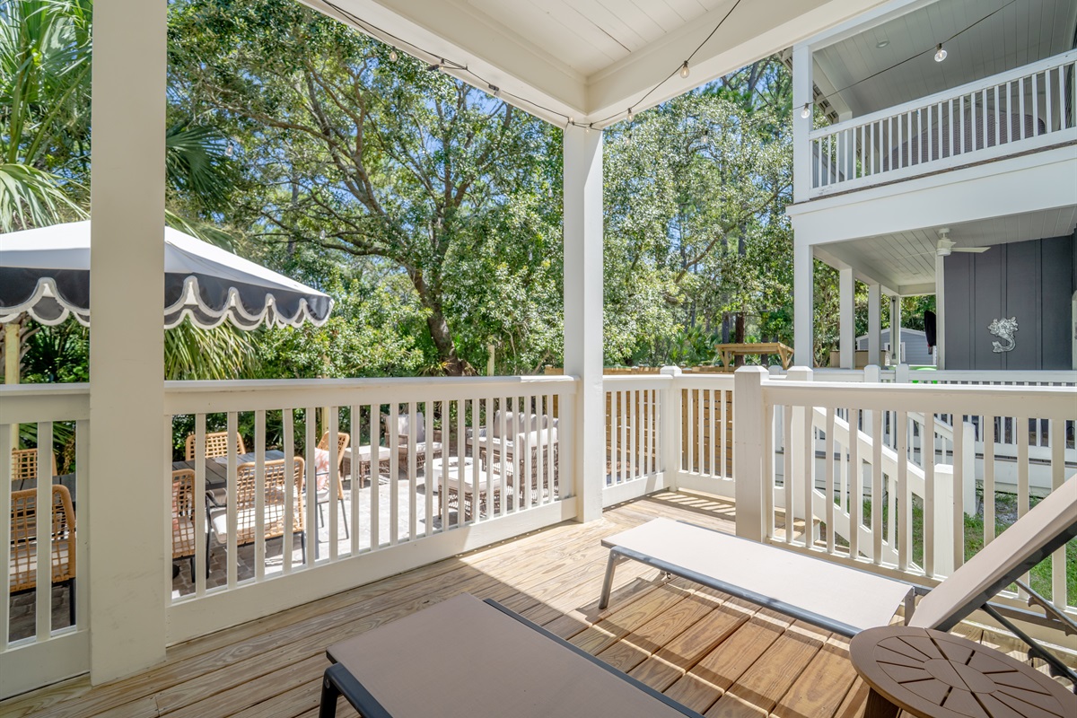 Deck connected to the main floor bedroom - easy access to the outdoors right from your room!