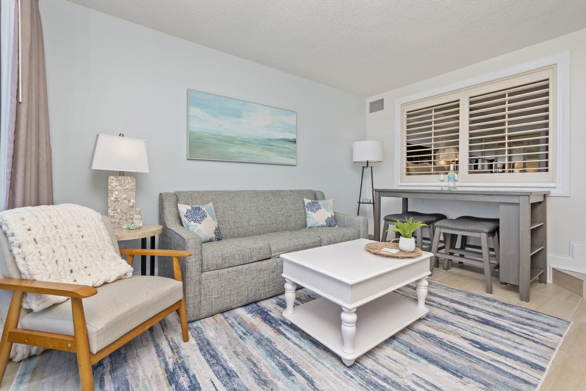 Curl up with a good book, relax on the couch while listening to the ocean, or watch your favorite show all with the sights and sounds of the sea. 