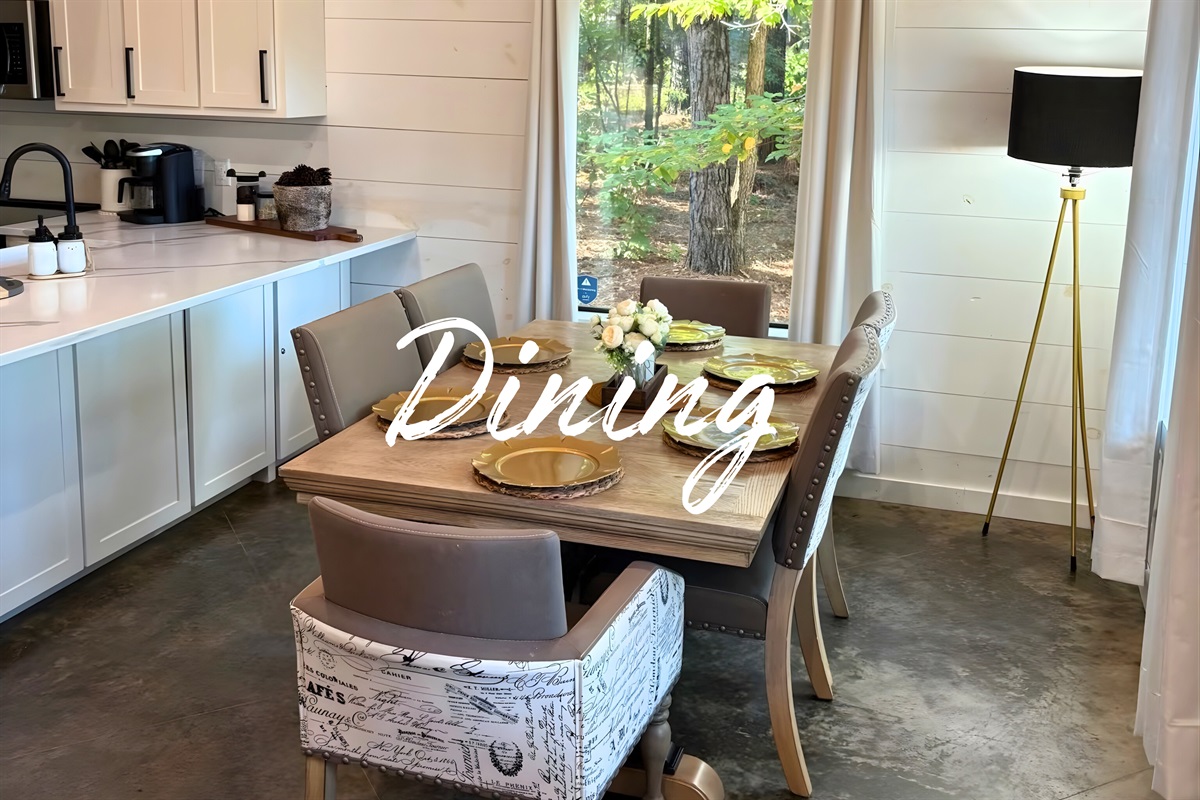 Mealtime comfort with a view. Enjoy your food as much as the serene outdoors