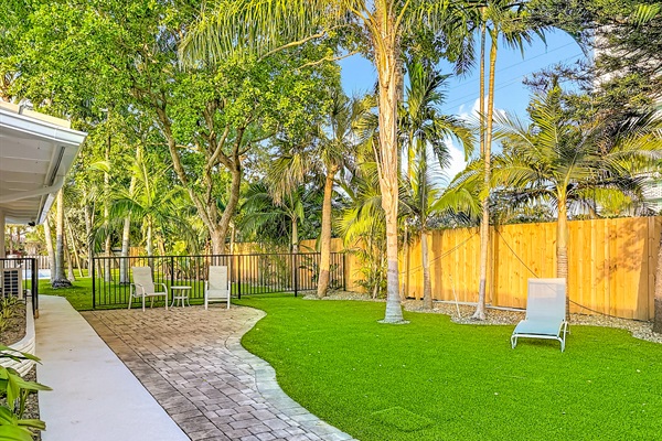 Seating options are spread throughout the area. 