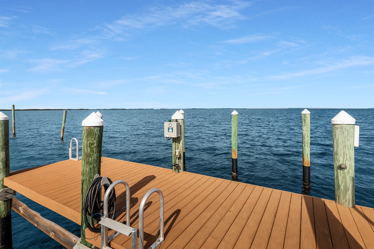 Dock with underwater lights