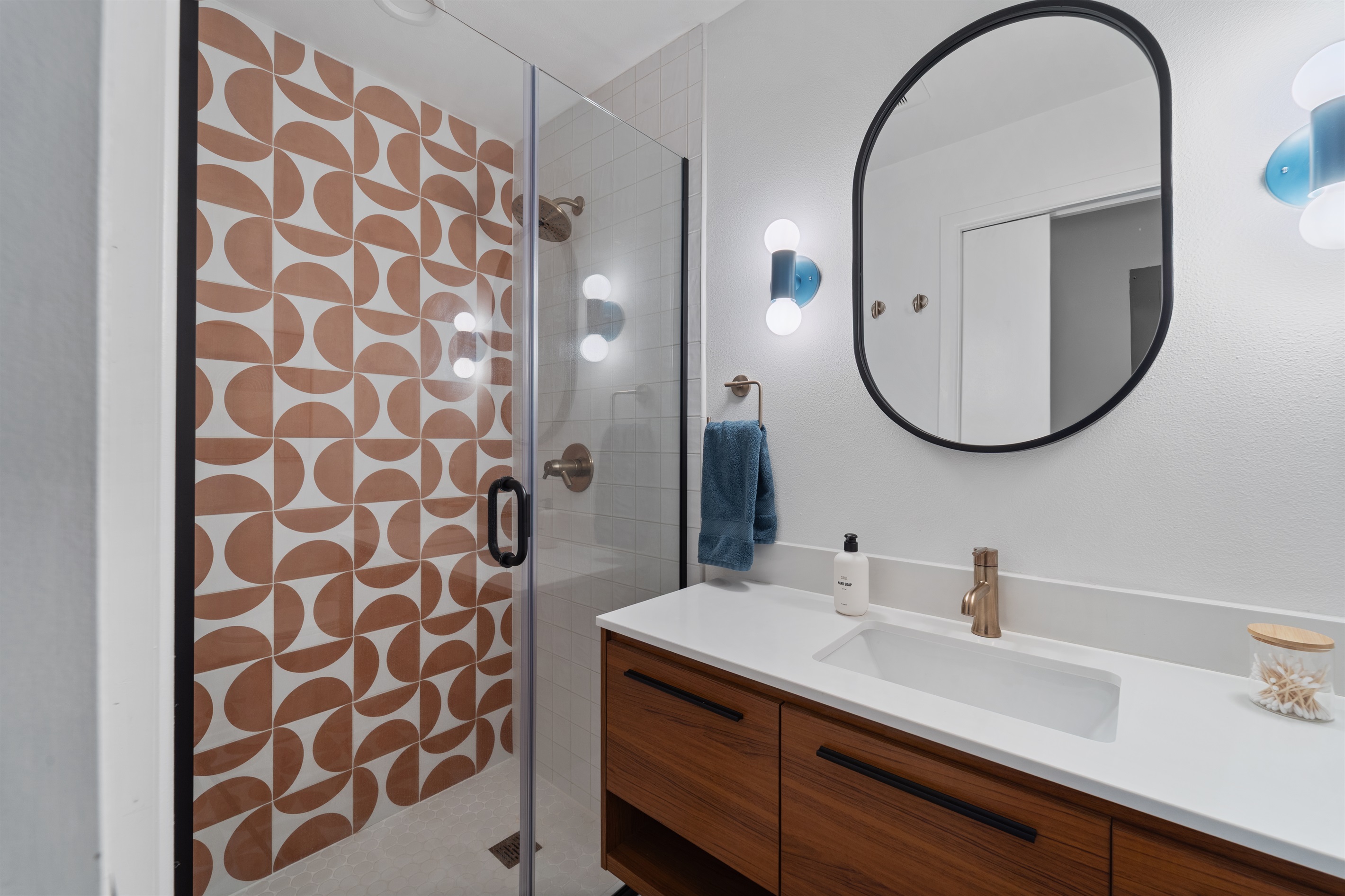 Bathroom w/walk in shower, main floor. 