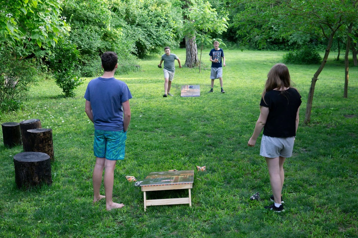 You can play corn hole into the evening as these boards are outlined in LED lights.