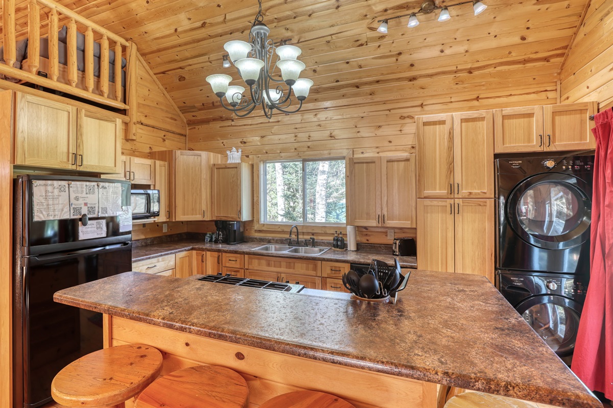 Kitchen with seating area