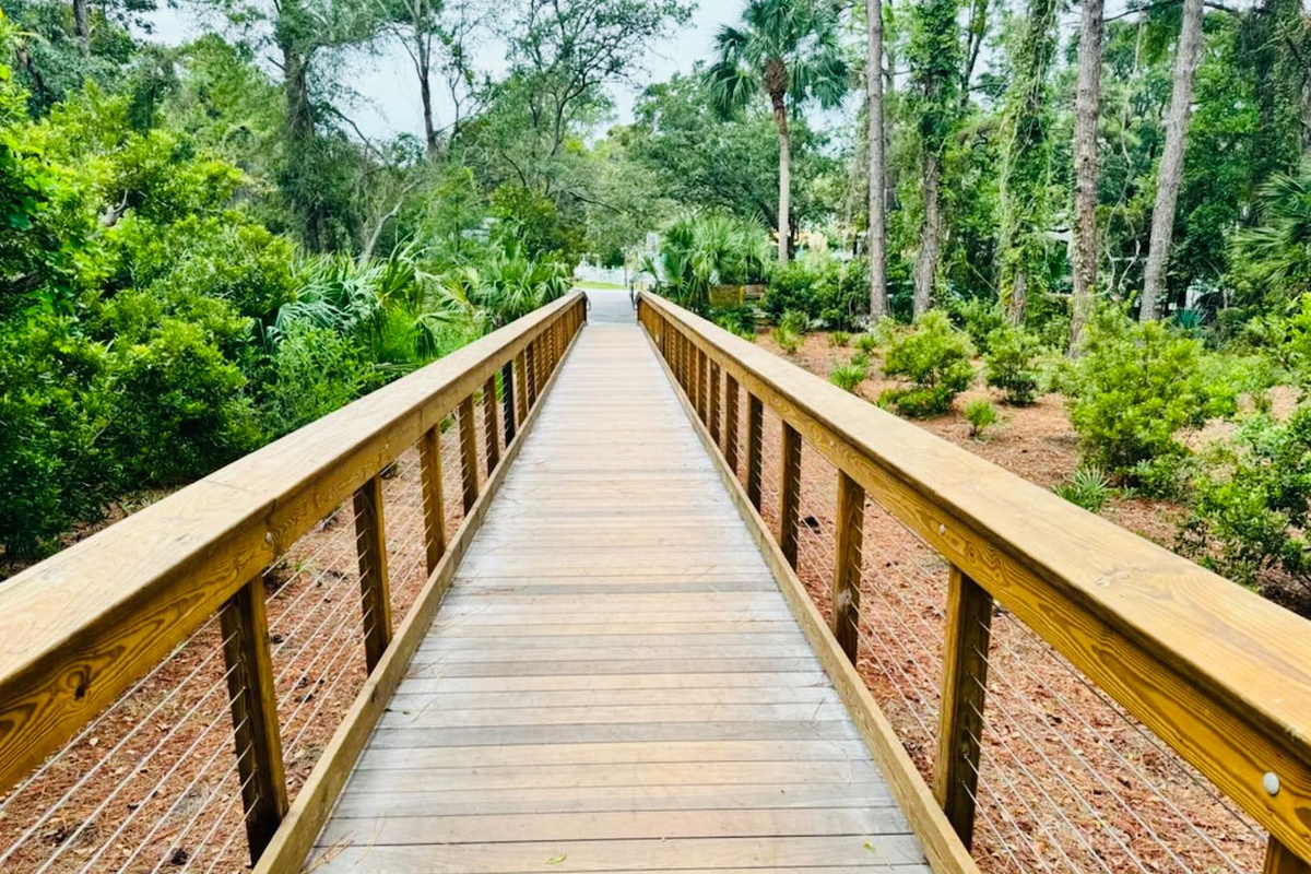 Wooden walkway to the beach