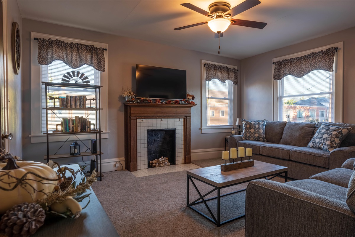 Relax in the family room -- an inviting spot to unwind after a day of exploring.