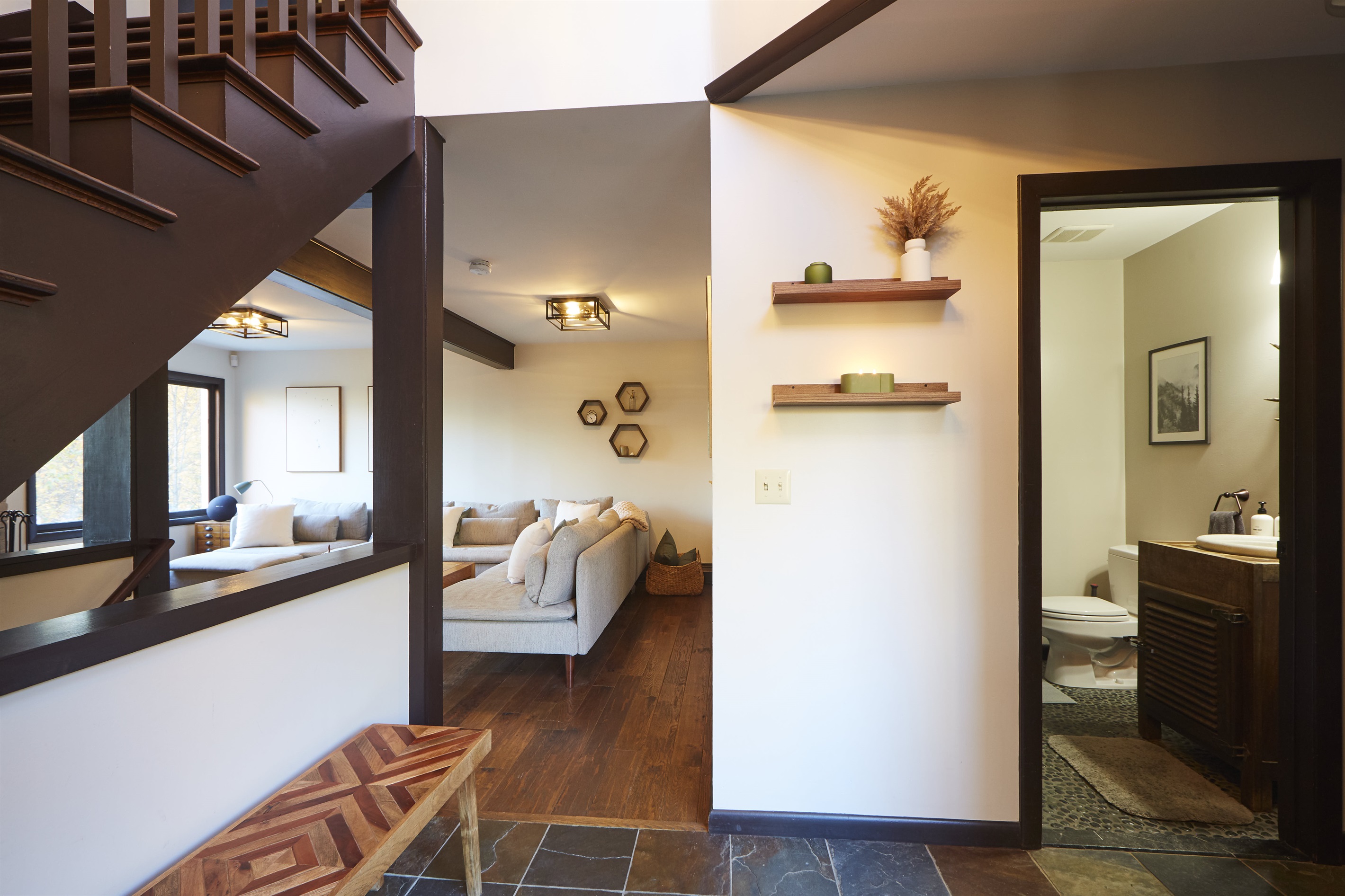 The entryway connects effortlessly to the living areas, making it easy to transition from outdoor adventures to indoor relaxation.