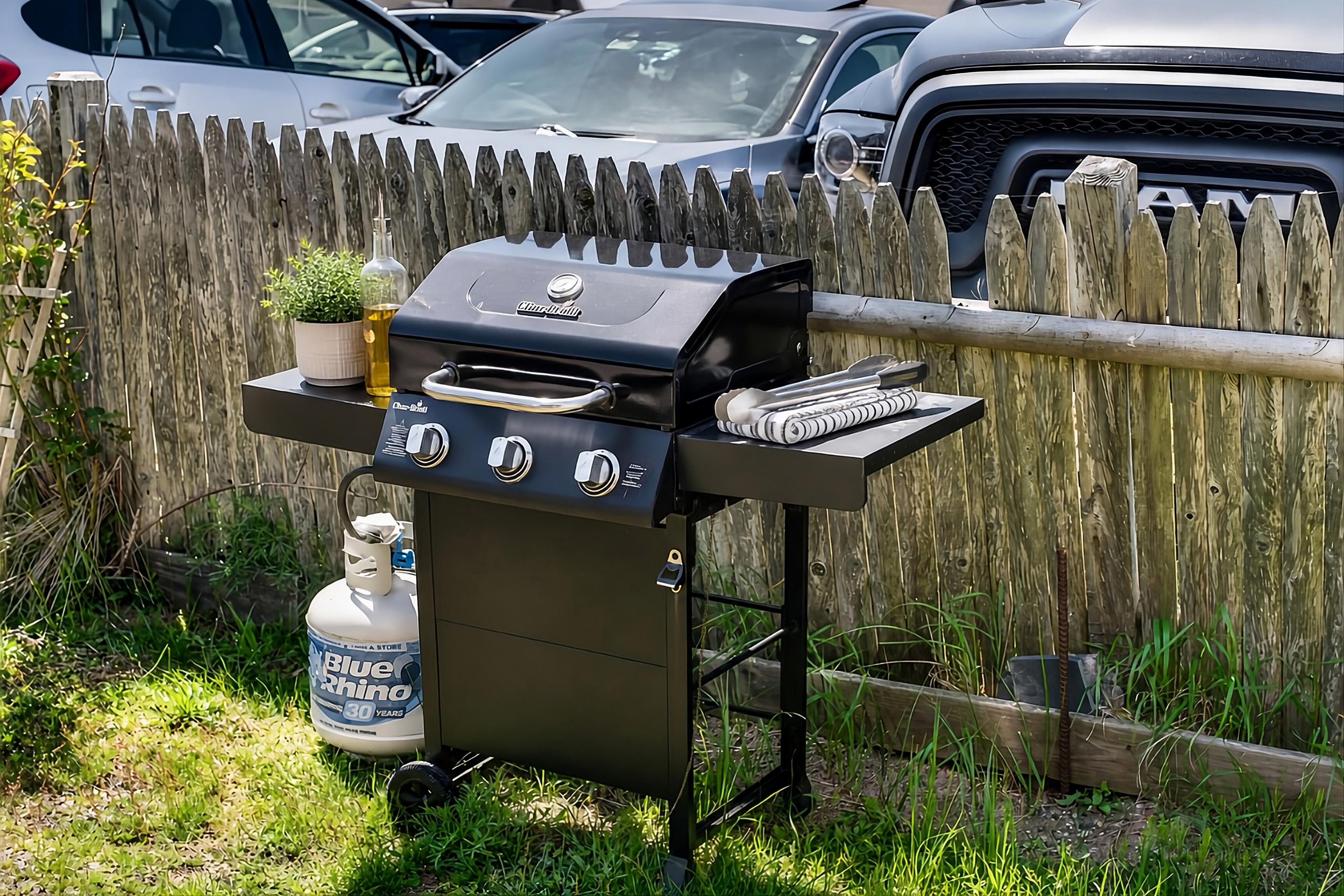 Fire up the propane grill for easy, delicious meals under the open sky.