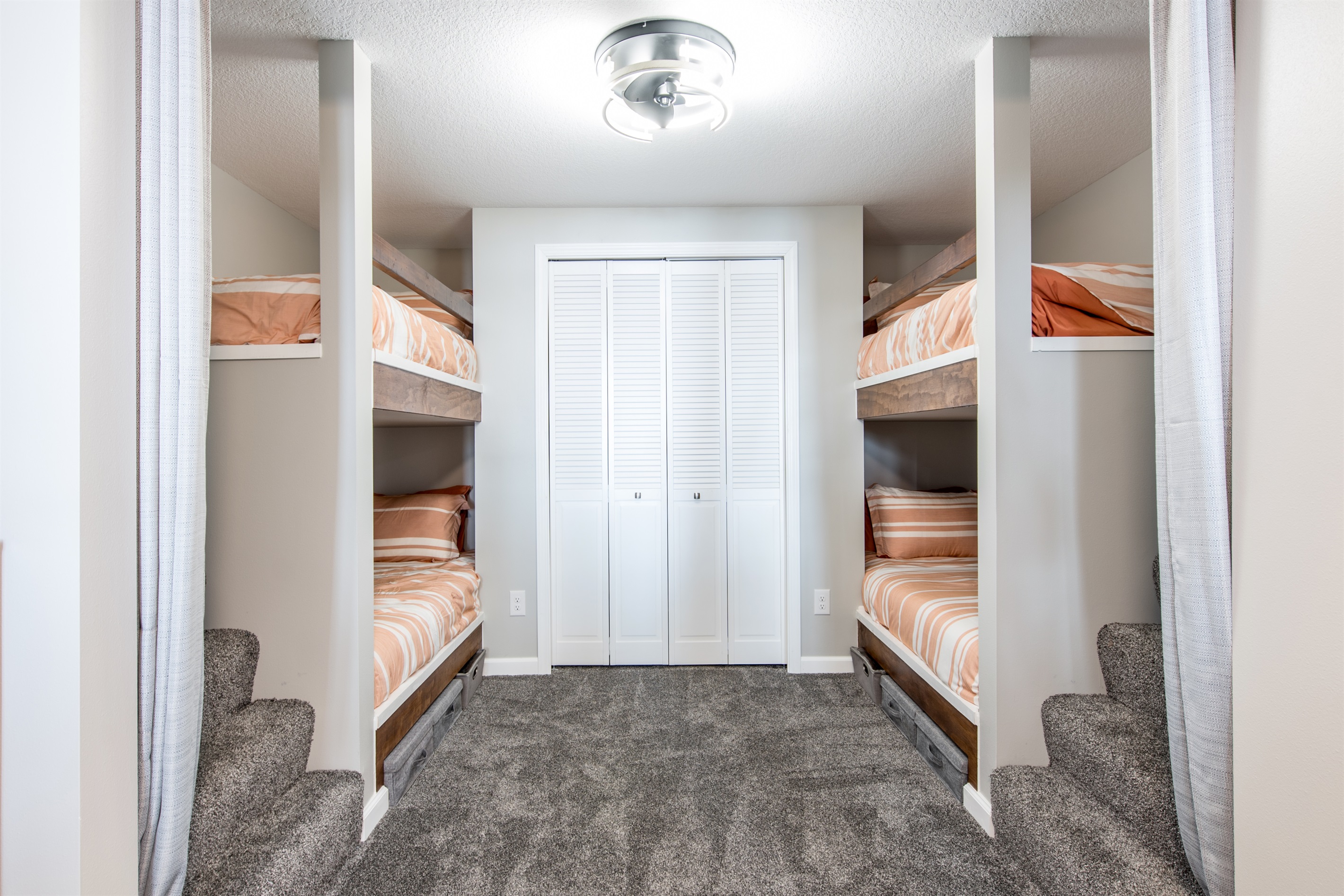 Bedroom 4, four Twin XL bunks