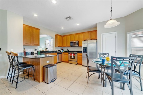 Share your day together in the beautiful spacious kitchen area