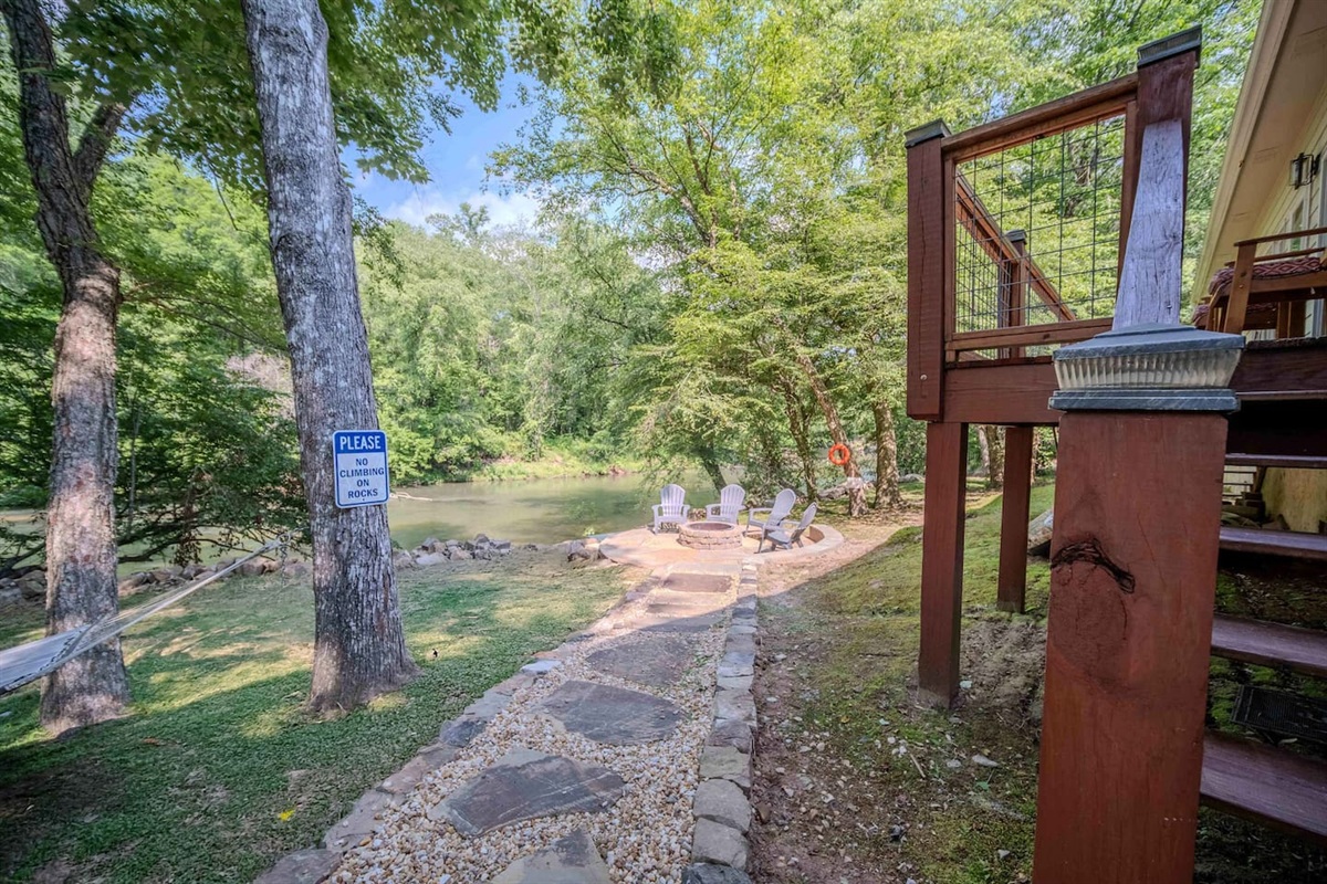 Walkway to Fire Pit and Cartecay River