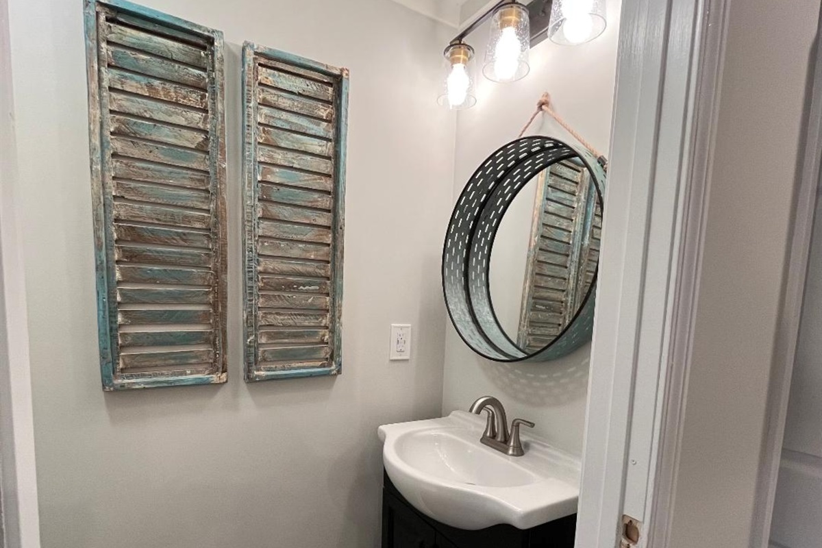 Half bathroom bathroom off the second living area